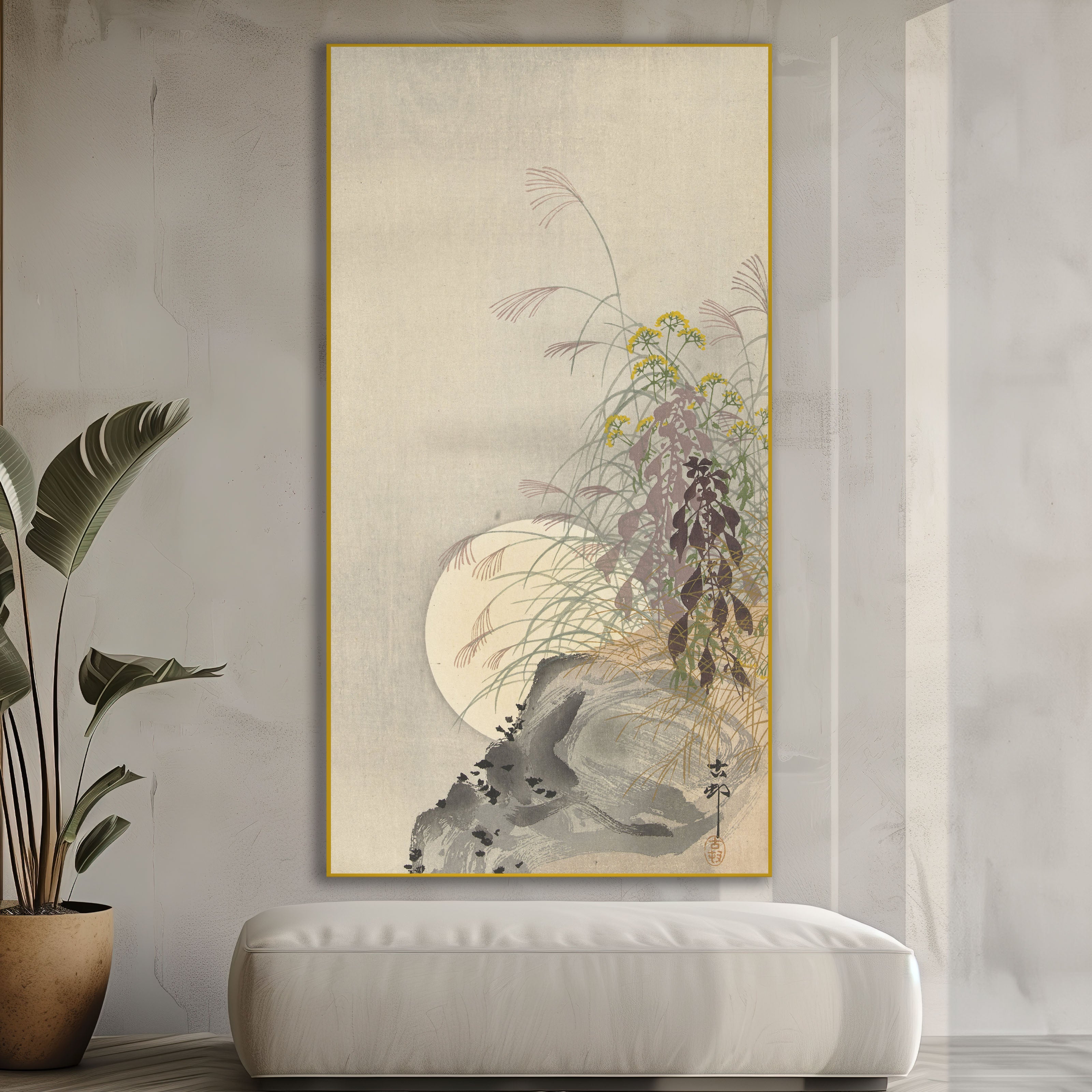 Het meesterwerk Grassen bij volle maan Ohara Koson