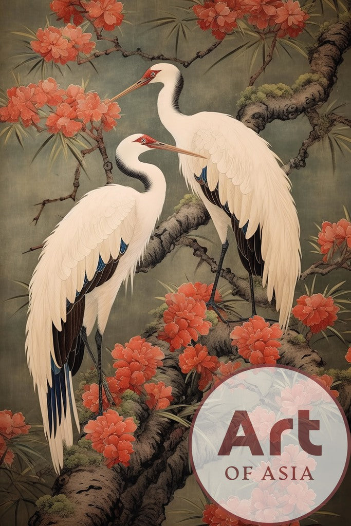 poster Aziatisch kraanvogels