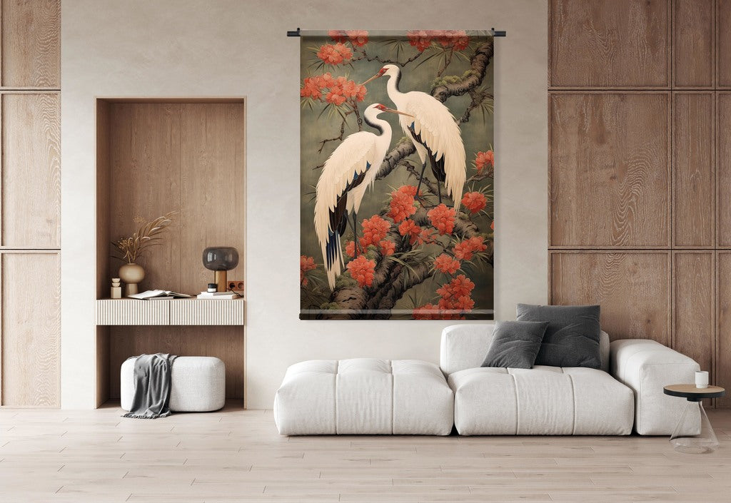 wandkleed Aziatisch kraanvogels